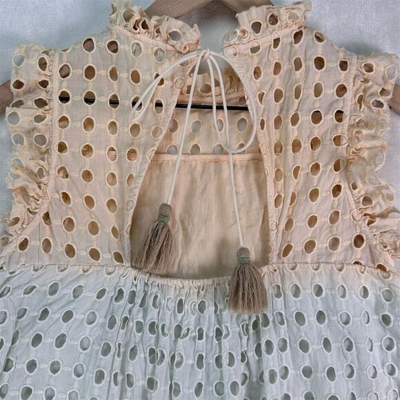 Anthropologie Ollari Ruffled Eyelet Ombré Tank Top XS Multicolor - Picture 8 of 13